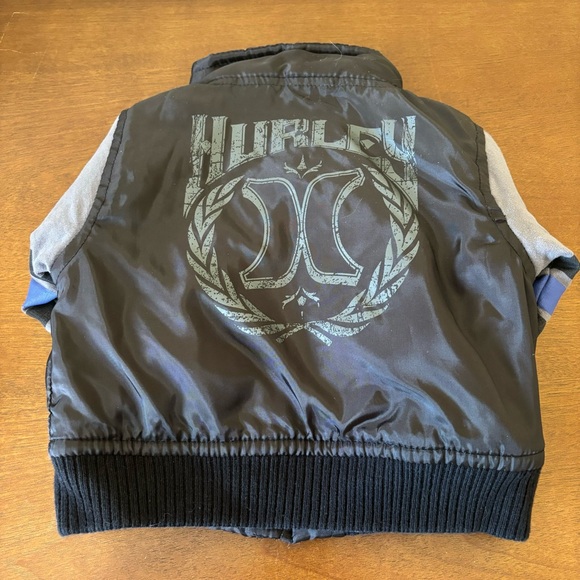 2/$15 Size 12m Baby Hurley Distressed Logo Quilted Puffer Fall Winter Jacket - Picture 3 of 7
